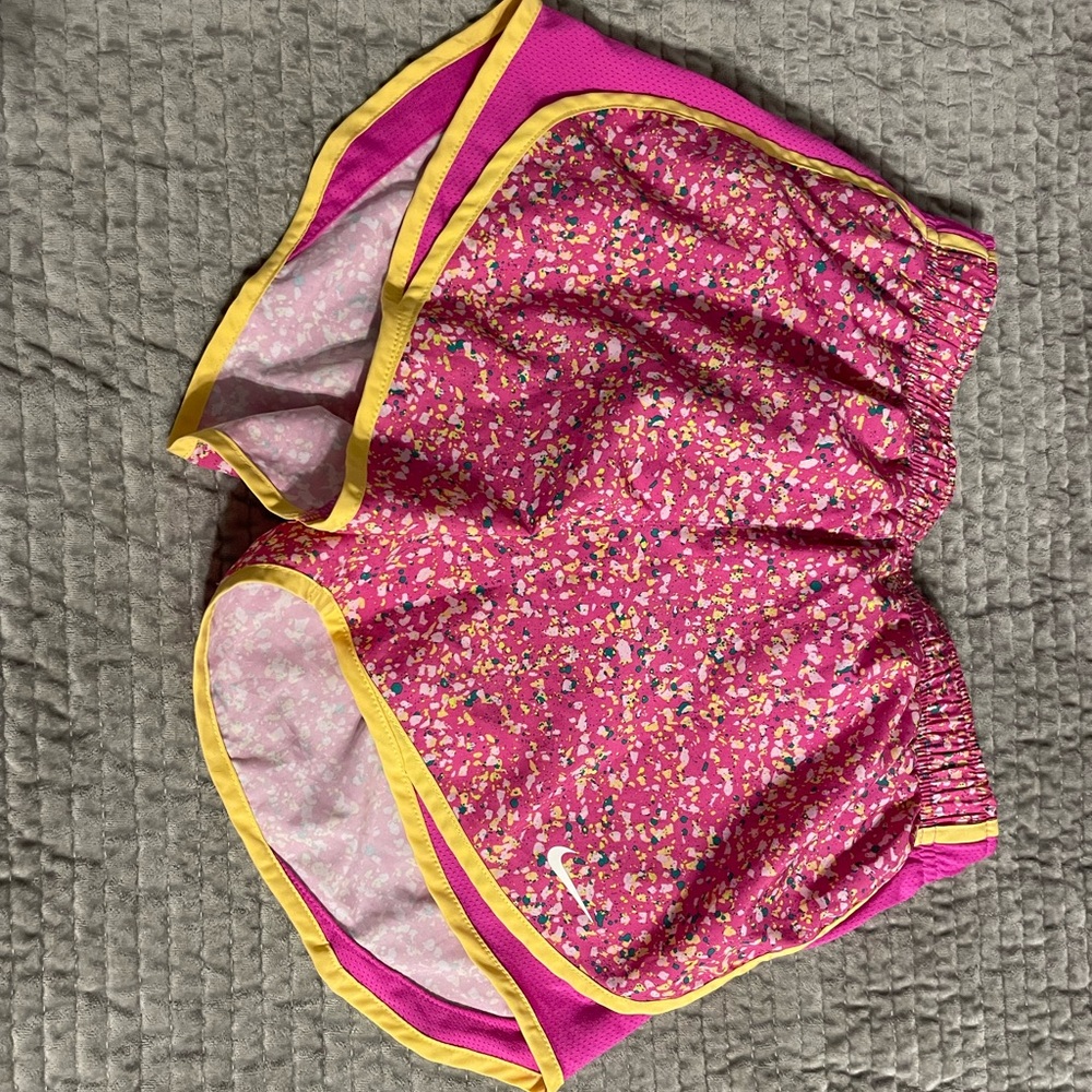 Nike Pink and Yellow Patterned Shorts